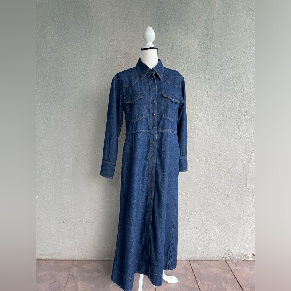 NWOT Banana Republic Dark Indigo The Western Shirtdress Size Medium